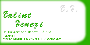 balint henczi business card