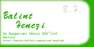 balint henczi business card